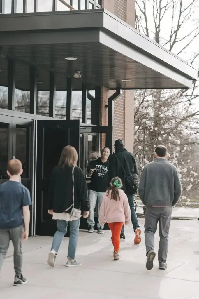 Central Church Ewing Township NJ being welcomed at the door
